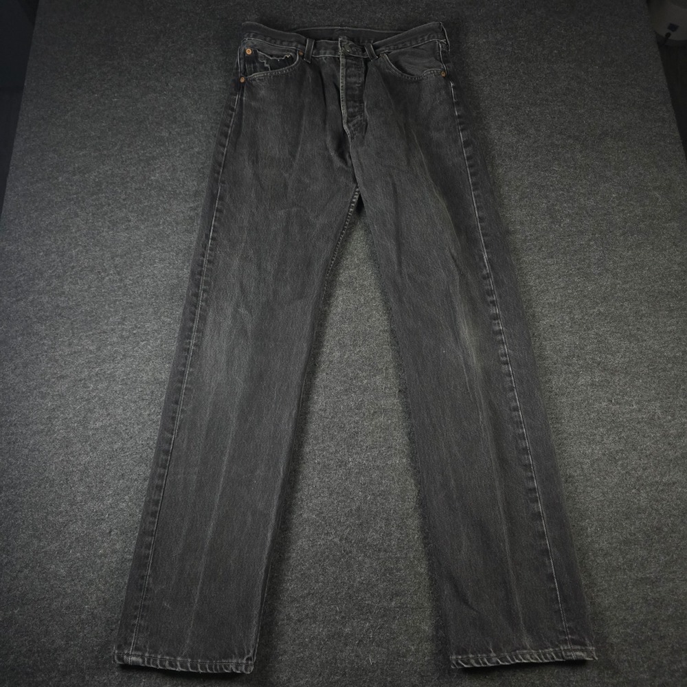 Vtg 90s Levis 501-0660 Faded Black Jeans Button Fly Men's 33x34 (Fits 32x33)